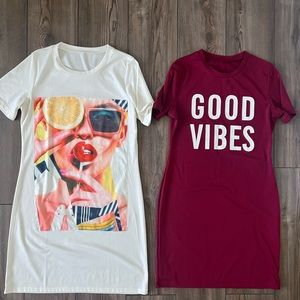 Two T-shirt dresses
